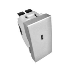 45016 SAL: Jednop�lov� sp�na� s kontrolkou,1 modul, hlin�kov�