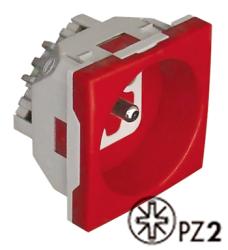 45116 SVM: Z�suvka (French) s blokovan�m, 2-moduly, �erven�