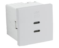 45382 SAL: Dvojit� USB nab�ja�ka, typ C, 2-moduly, hlin�k