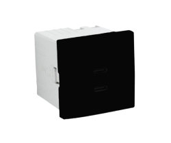 45382 SPM: Dvojit� USB nab�ja�ka, typ C, 2-moduly, �ierna matn�