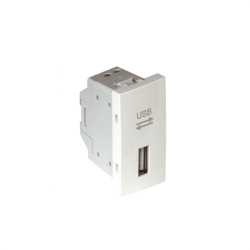 45383 SBM: USB z�suvka, typ A, 1-modul, biela matn�