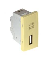 45383 SDU: USB z�suvka, typ A, 1-modul, zlat�