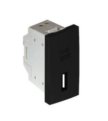 45383 SPM: USB z�suvka, typ A, 1-modul, �ierna matn�