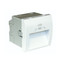 45384 SBR: Dvojit� USB z�suvka, typ A, 2-moduly, biela