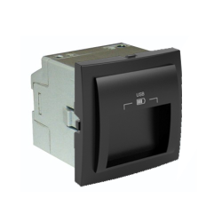 45384 SPM: Dvojit� USB z�suvka, typ A, 2-moduly, �ierna matn�