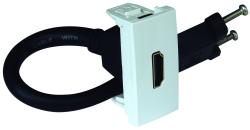 45435 SBR: HDMI z�suvka s konektorom, 1-modul, biela
