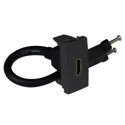 45435 SPM: HDMI z�suvka s konektorom, 1-modul, �ierna matn�