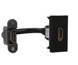 45435 SPT: HDMI z�suvka s konektorom, 1-modul, �ierna leskl�