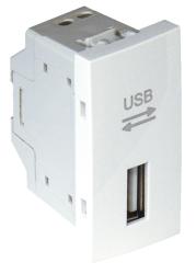 45437 SBR: z�suvka USB - 1 modul, biela