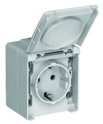 48132 CBR: Z�suvka (Schuko type) s clonkami, biela