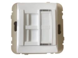 70442 SBR: Kryt dvojitej z�suvky RJ45, biela