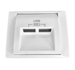 70673 TBR: Kryt pre dvojit� USB nab�ja�ku typu A s v�stupom 20 �, biela
