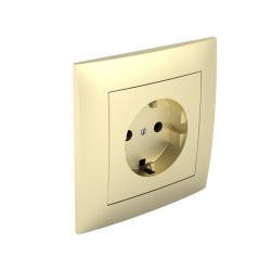 90135 CDU: Komplet z�suvka (Schuko), zlat�