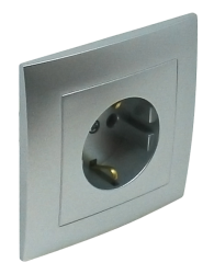 90135 CAL: Komplet z�suvka (Schuko), hlin�kov�
