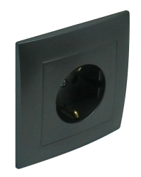 90138 CIS: Komplet z�suvka (Schuko) s clonkou, �ed�