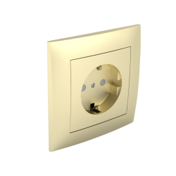 90138 CDU: Komplet z�suvka (Schuko) s clonkou, zlat�