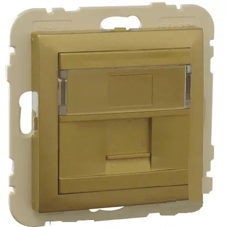 90441 SDU: Kryt jednon�s. d�t. z�s (pre RJ45), zlat�, (bez konektora)