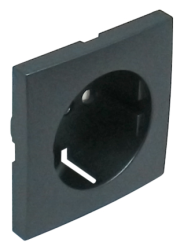 90632 TIS: Kryt z�suvky Schuko s clonkou, �ed�