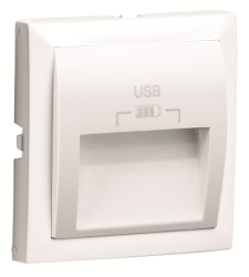 90673 TBR: Kryt pre USB nab�ja�ku, 2 v�stupy, biela