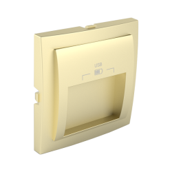 90673 TDU: Kryt pre USB nab�ja�ku, 2 v�stupy, zlat�