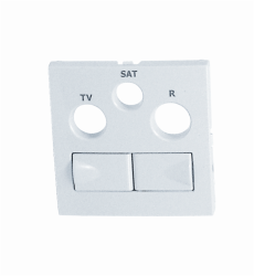 90773 TBR: Kryt z�suvky R-TV-SAT 2xRJ45 Cat.6, biela