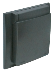 90961 TIS: Kryt z�suvky IP44 s r�m�ekom, �ed�